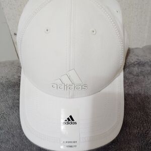 adidas White Baseball Cap with Silver Logo